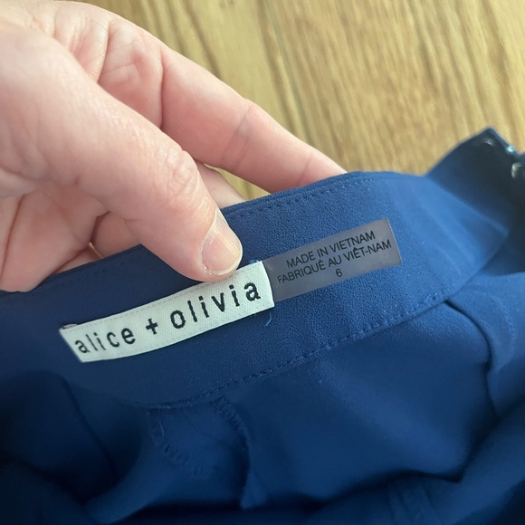 Alice + Olivia Navy Wide Leg Jalissa Pants - Picture 5 of 7